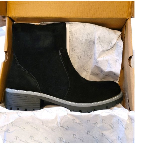 Seven7 Black Boot The Bestie Microfiber Shoe Side Zip Womans Size 9 JJ3362 - Picture 5 of 9